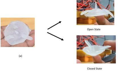 Cast silicone gripper shown open and closed